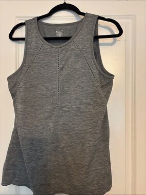 Athleta Gray Perforated Racerback Tank